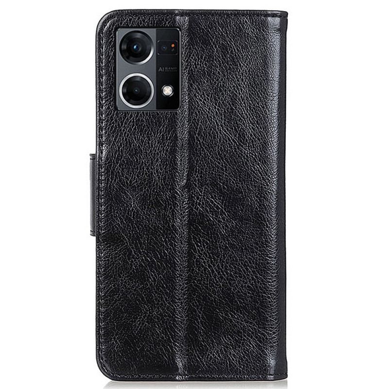 Housse Oppo Reno 7 Cuir Fendu Nappa