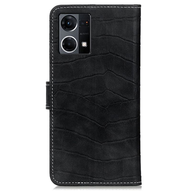 Housse Oppo Reno 7 Style Peau de Crocodile