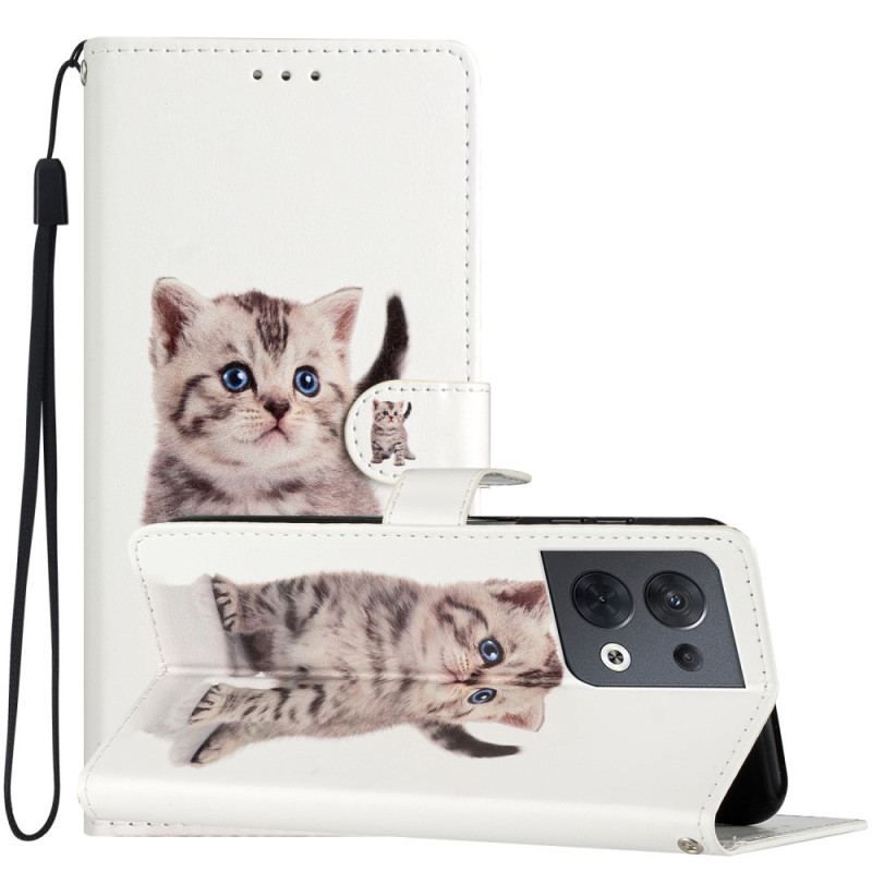 Housse Oppo Reno 8 Chaton à Lanière