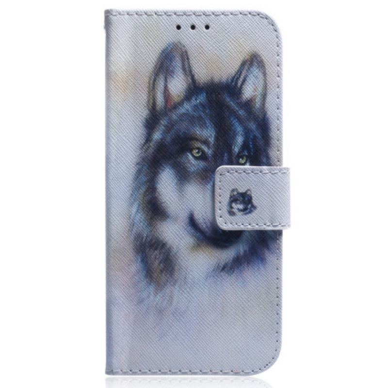 Housse Oppo Reno 8 Lite Loup Aquarelle