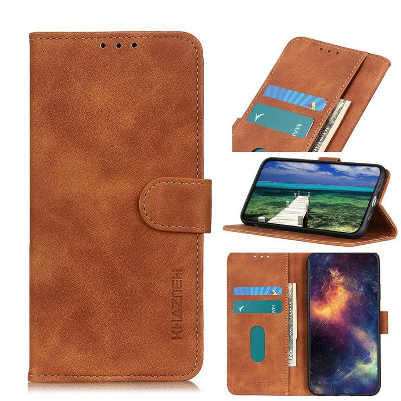 Housse Pour Asus Zenfone 8 Matte Effet Cuir Vintage Khazneh