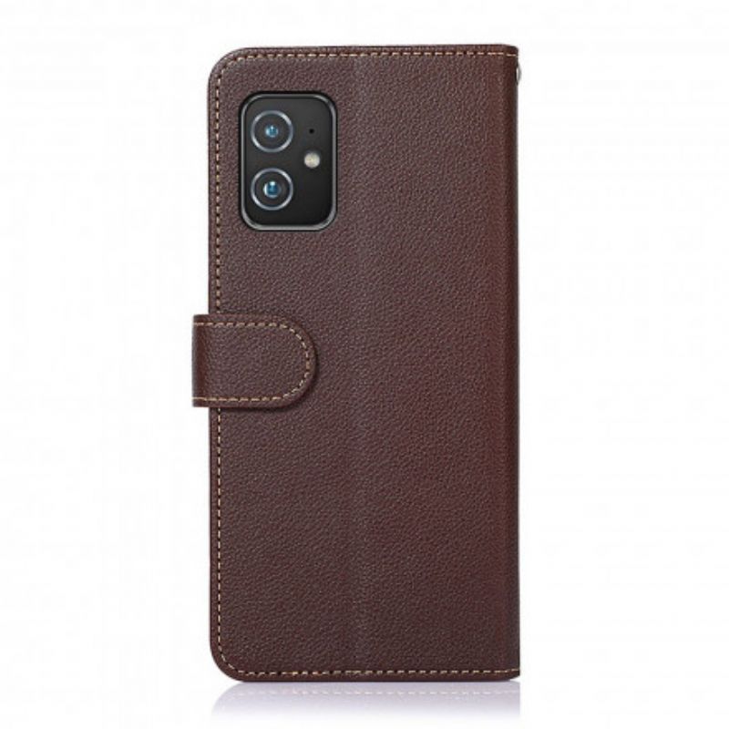 Housse Pour Asus Zenfone 8 Style Litchi Rfid Khazneh