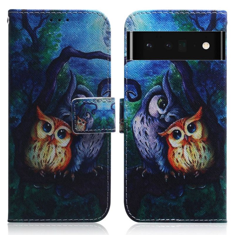 Housse Pour Google Pixel 6 Pro Peinture De Hiboux