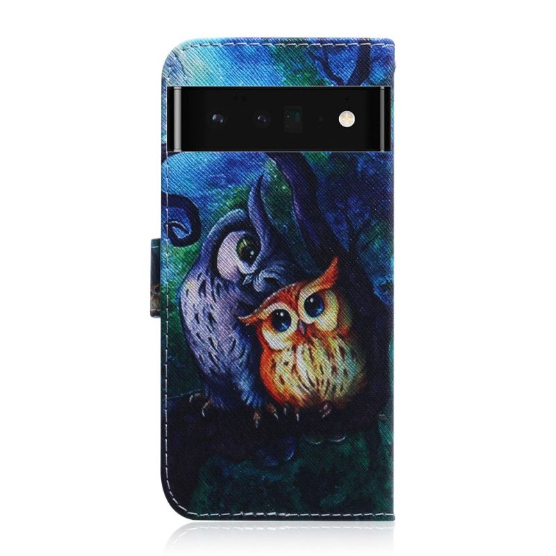 Housse Pour Google Pixel 6 Pro Peinture De Hiboux