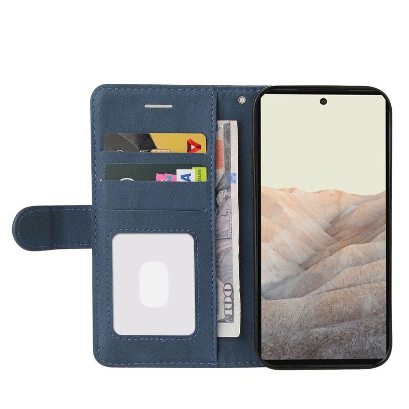 Housse Pour Google Pixel 6 Pro Simili Cuir Bicolore Signature