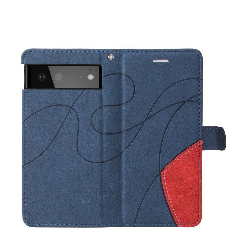 Housse Pour Google Pixel 6 Pro Simili Cuir Bicolore Signature