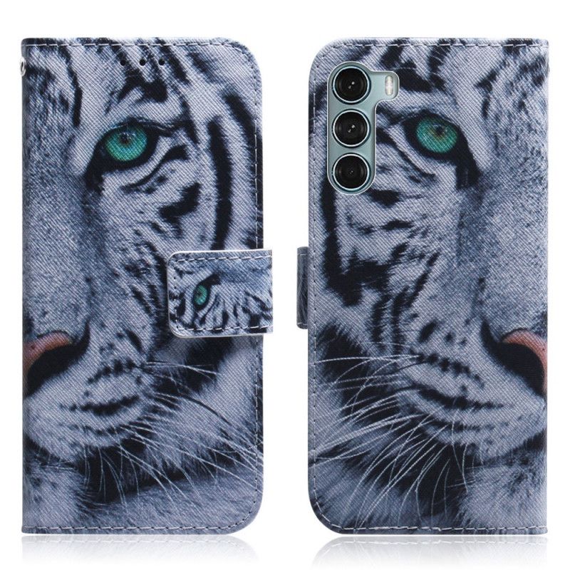 Housse Pour Moto G200 5G Face De Tigre