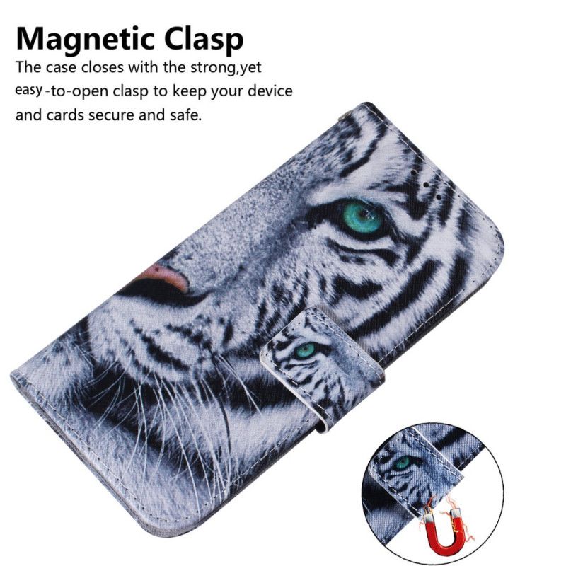 Housse Pour Moto G200 5G Face De Tigre