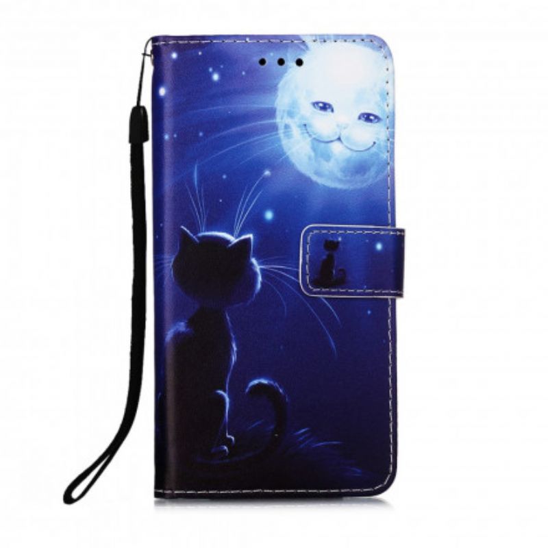 Housse Pour Moto G30 / G10 Chat Au Clair De Lune