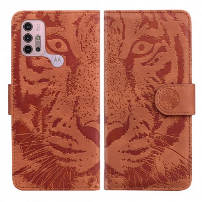 Housse Pour Moto G30 / G10 Empreinte Face De Tigre