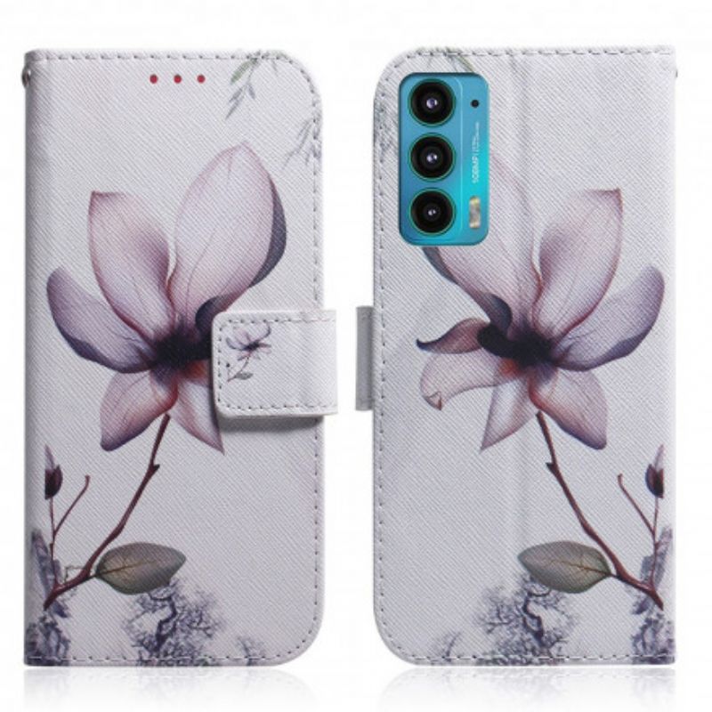 Housse Pour Motorola Edge 20 Fleur Vieux Rose