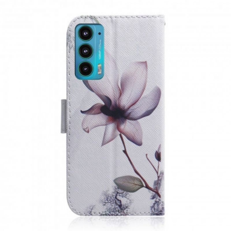 Housse Pour Motorola Edge 20 Fleur Vieux Rose