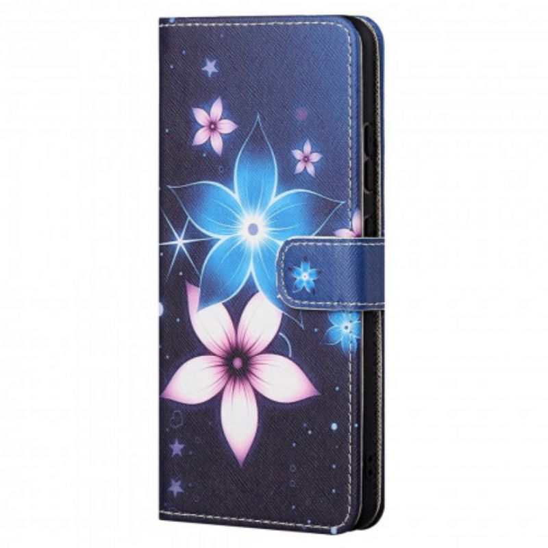 Housse Pour Motorola Edge 20 Fleurs Lunaires À Lanière