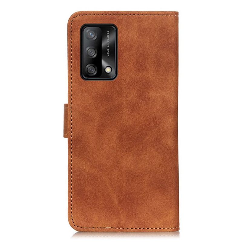 Housse Pour Oppo A74 4G Effet Cuir Vintage Khazneh