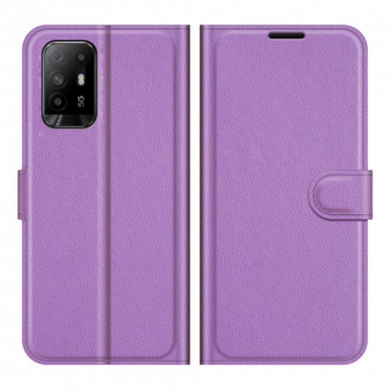 Housse Pour Oppo A94 5G Simili Cuir Litchi Classique