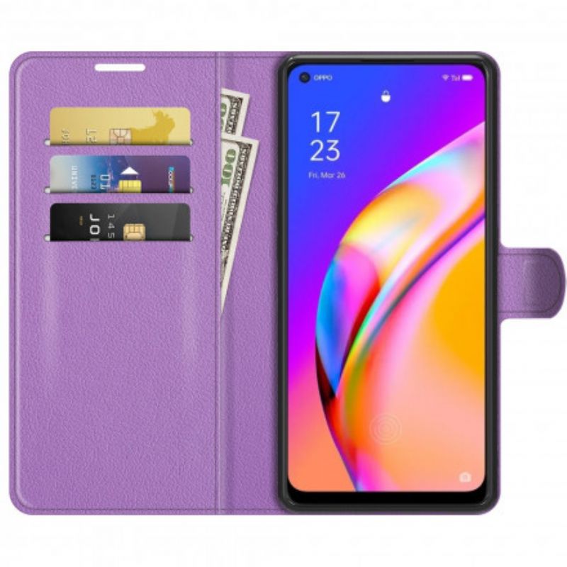 Housse Pour Oppo A94 5G Simili Cuir Litchi Classique