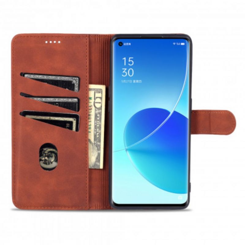 Housse Pour Oppo Reno 6 5G Azns Effet Cuir