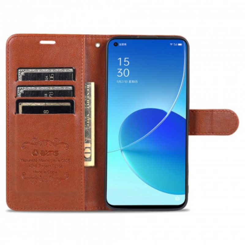 Housse Pour Oppo Reno 6 5G Azns Simili Cuir