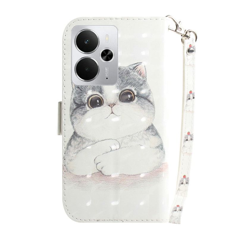 Housse Realme 14 5G Chat et Fraise à Lanière