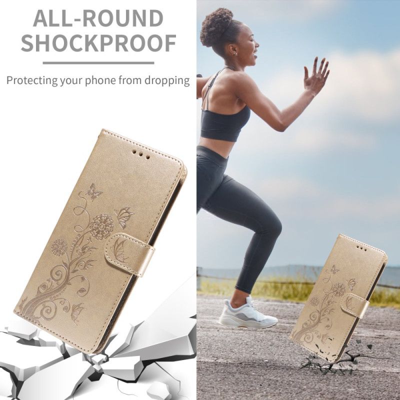 Housse Realme 14 5G Fleurettes et Papillons