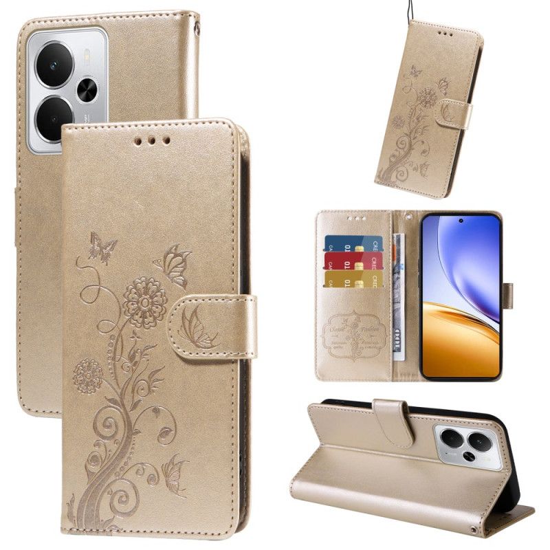 Housse Realme 14 5G Fleurettes et Papillons