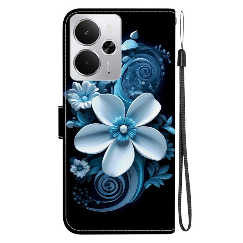 Housse Realme 14 5G Fleurs Bleues
