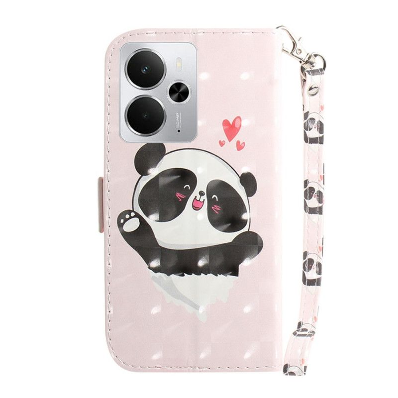 Housse Realme 14 5G Panda Love à Lanière