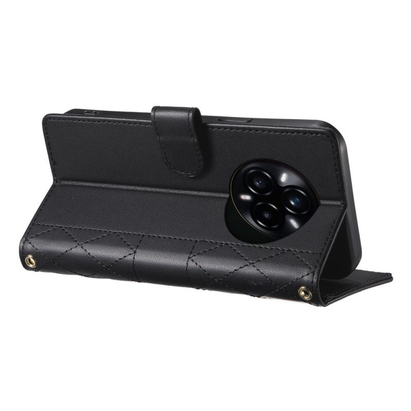 Housse Realme 14 Pro 5G Design Matelassé avec Lanière et Bandoulière