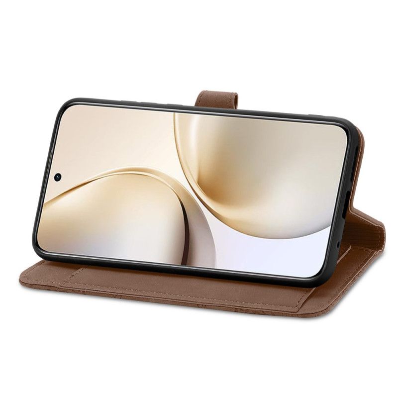 Housse Realme 14 Pro 5G Effet Daim Dentelle avec Pochette et Lanière