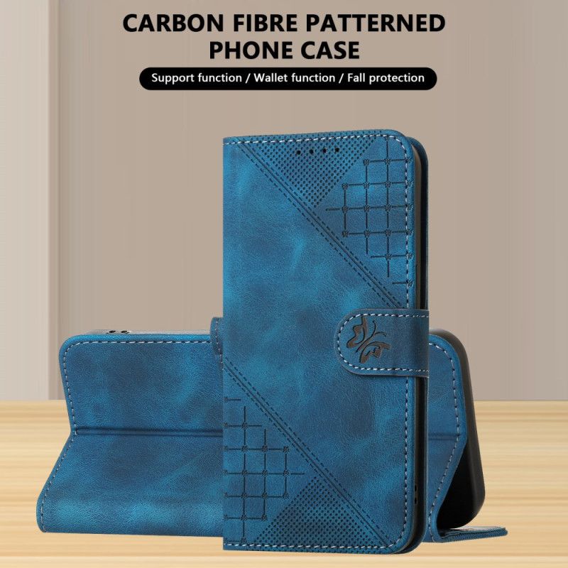 Housse Realme 14 Pro 5G Papillons Géométrique à Lanière