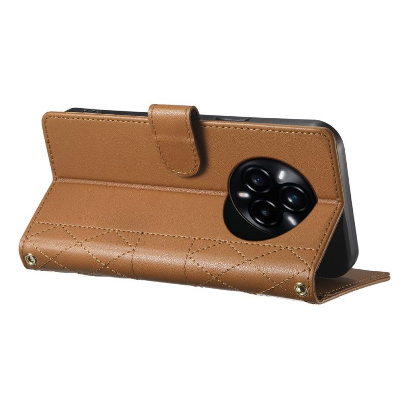 Housse Realme 14 Pro Plus 5G Matelassée avec Lanière et Bandoulière