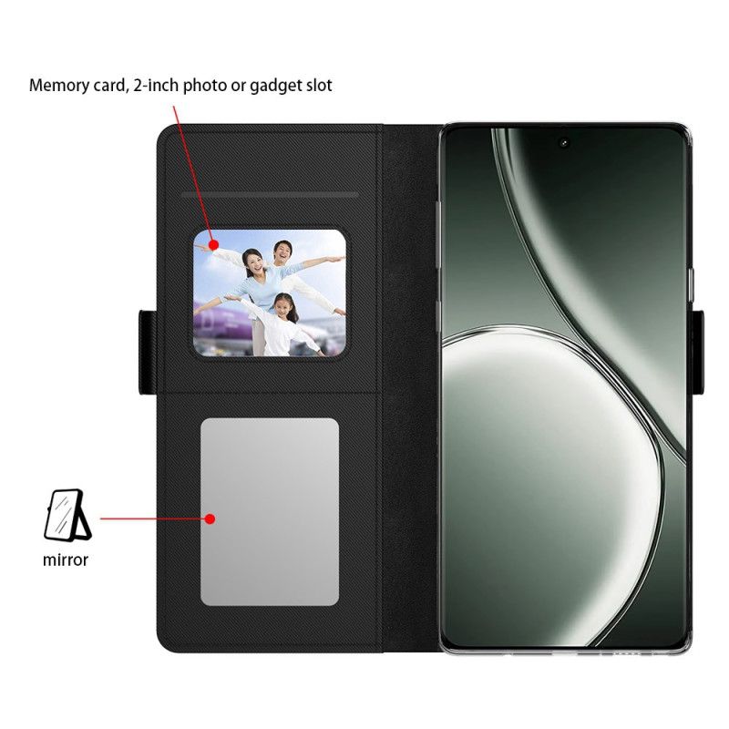 Housse Realme 14 Pro Plus 5G Miroir et Porte-Cartes Amovible