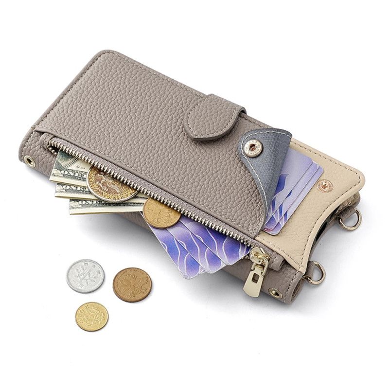 Housse Realme 14X 5G / C75 Portefeuille Bicolore avec Chaîne