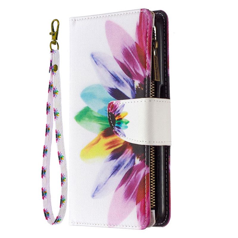 Housse Realme 6 Poche Zippée Fleur