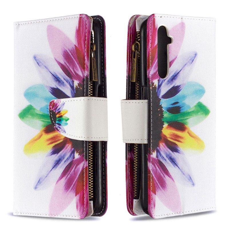 Housse Realme 6 Poche Zippée Fleur