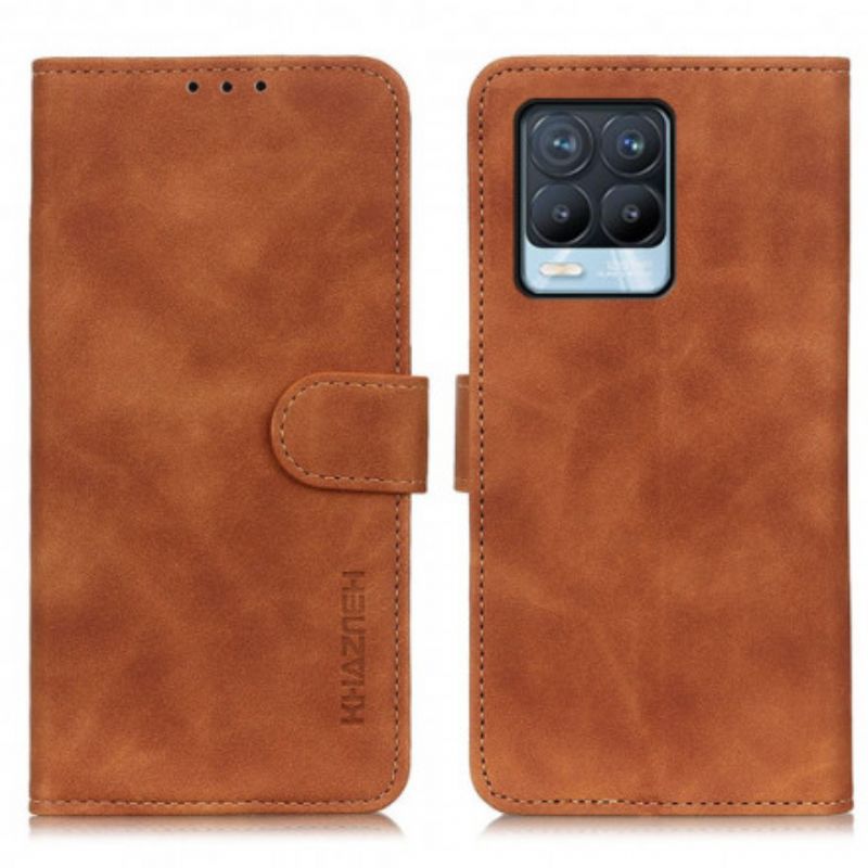 Housse Realme 8 / 8 Pro Effet Cuir Vintage Khazneh