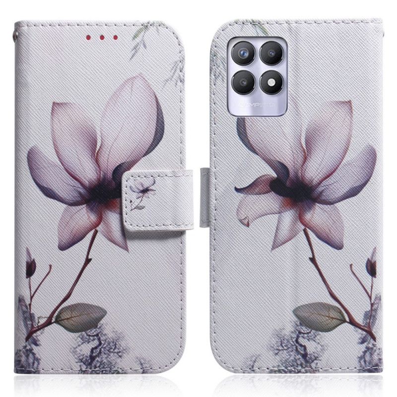 Housse Realme 8i Fleur Vieux Rose