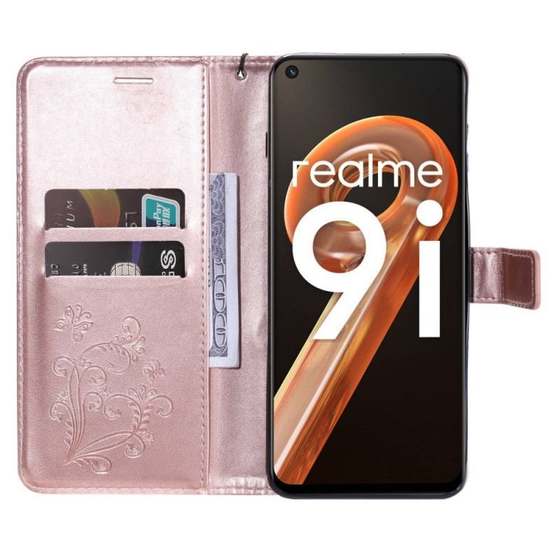 Housse Realme 9i Papillon Géant à Lanière