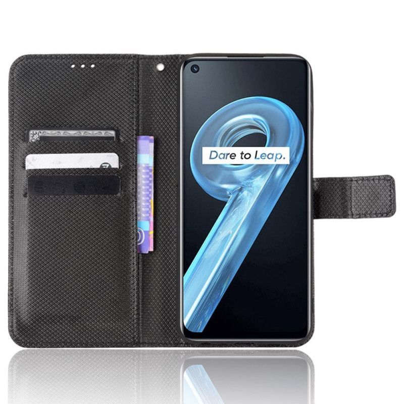 Housse Realme 9i Simili Cuir Texturée à Lanière