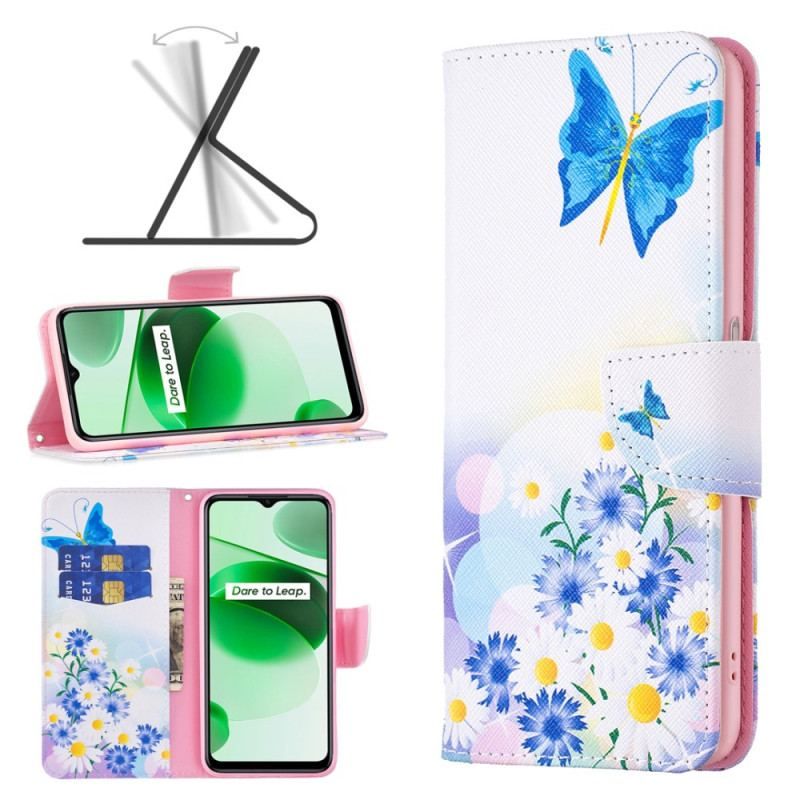 Housse Realme C35 Fleurs Papillons