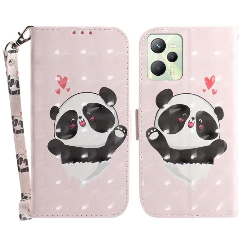 Housse Realme C35 Petit Panda à Lanière