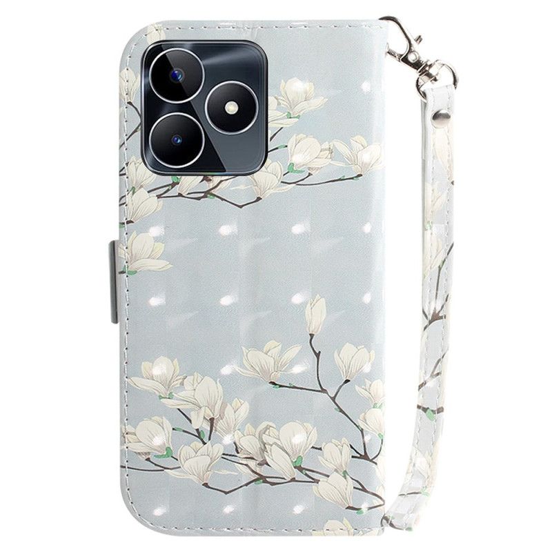 Housse Realme C53 / C51 Magnolia à Lanière