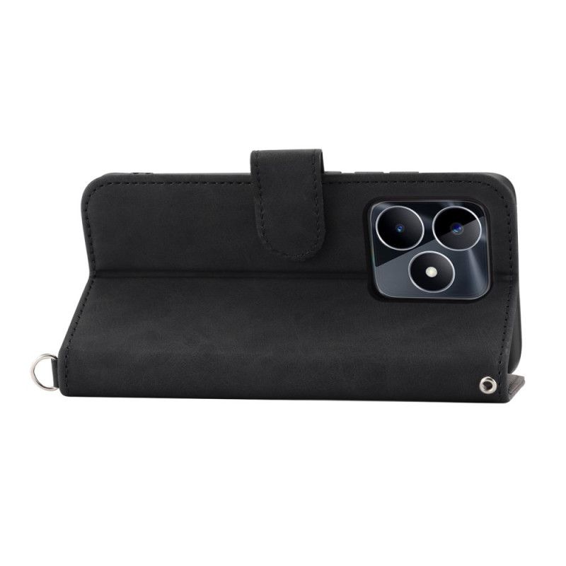 Housse Realme C53 / C51 Motif Fleuri avec Lanière et Bandoulière