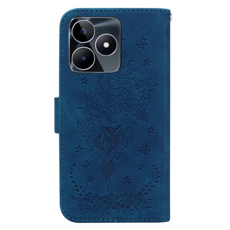 Housse Realme C53 / C51 Motif Rose et Papillons