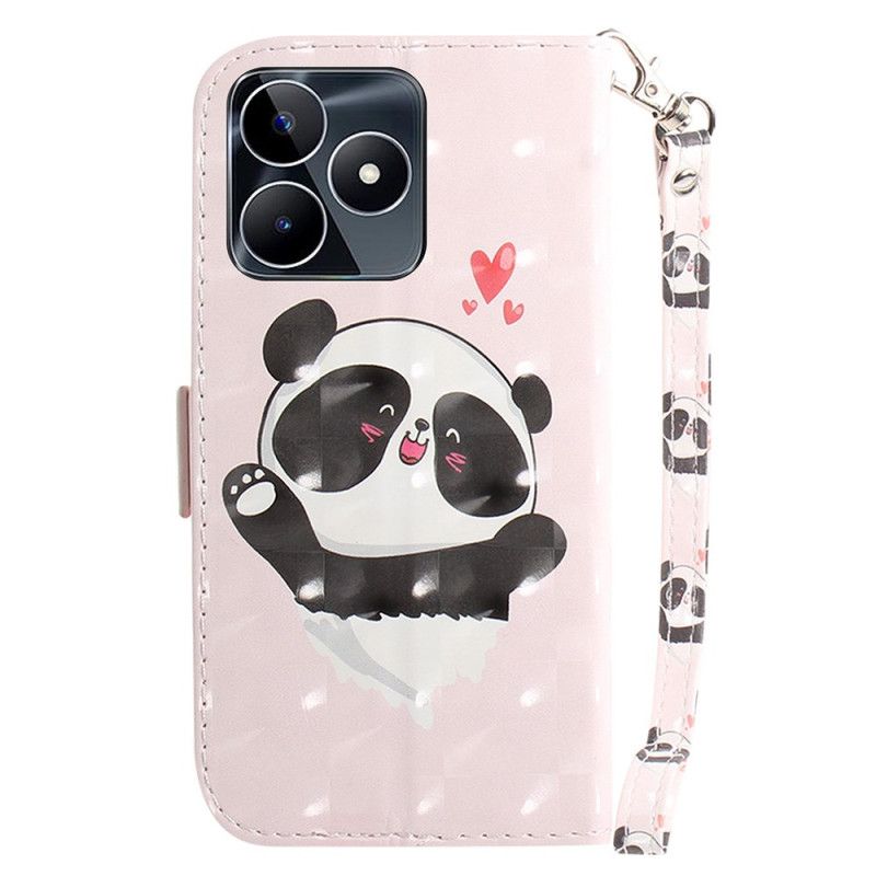 Housse Realme C53 / C51 Panda Love à Lanière