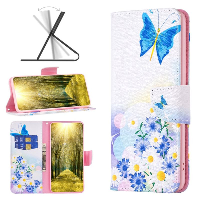 Housse Realme C53 / C51 Papillon et Fleurs Aquarelle