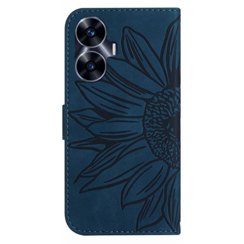 Housse Realme C55 Impression Tournesol à Bandoulière