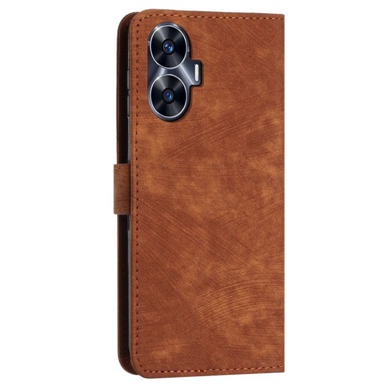 Housse Realme C55 Lignes Géométriques avec Lanière