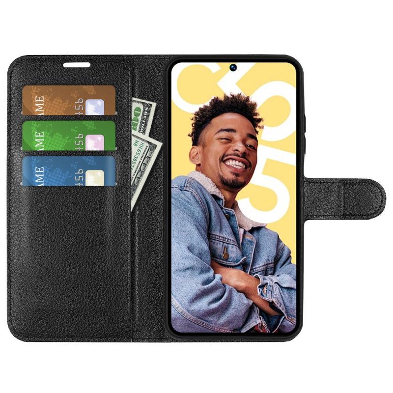 Housse Realme C55 Simili Cuir Litchi Classique