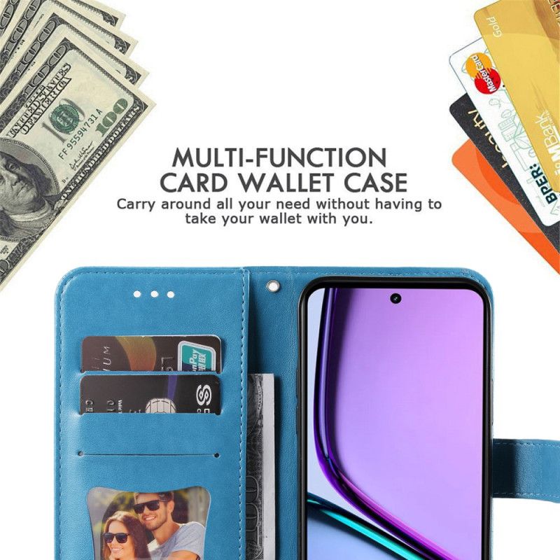 Housse Realme C67 4G Motif Floral à Lanière